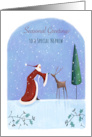 Seasonal Greetings Nephew Santa and Reindeer card