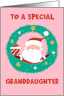 For Granddaughter Money Gift Card Cute Santa card
