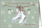 Aunt and Uncle Christmas Skate Boots on Ribbon card