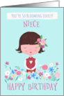 Niece Birthday Blooming Lovely Girl Flowers card