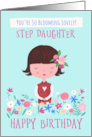Step Daughter Birthday Blooming Lovely Girl Flowers card