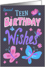 Teen Birthday Wishes Text Butterflies card