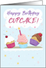 Happy Birthday Cute Face Cupcakes card