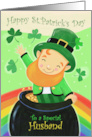 Husband St Patrick’s Day Leprechaun Pot of Gold Rainbow card