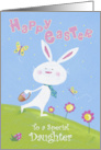 Special Daughter Happy Easter White Bunny and Butterflies card