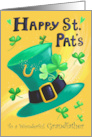 Grandfather St Patrick’s Day Green Leprechaun Hat and Shamrocks card