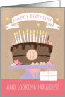 80 and Looks Fabulous Chocolate Birthday Cake card