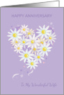 Wife Happy Anniversary Floral Heart card
