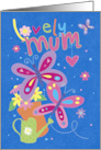 Lovely Mum Mothers Day Bright Butterflies card