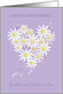 Brother and Sister in Law Anniversary Floral Heart card