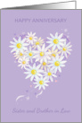 Sister and Brother in Law Anniversary Floral Heart card