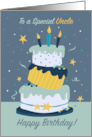 Uncle Happy Birthday Quirky Fun Modern Cake card