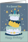 Son Happy Birthday Quirky Fun Modern Cake card