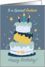 Godson Happy Birthday Quirky Fun Modern Cake card