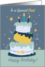 Dad Happy Birthday Quirky Fun Modern Cake card