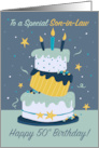 50th Son in Law Happy Birthday Quirky Fun Modern Cake card