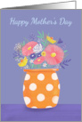 Happy Mother’s Day for Mother Orange Spotty Vase of Flowers card