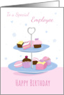 Employee Birthday Modern Cake Stand card