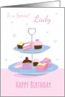 Special Lady Birthday Modern Cake Stand card