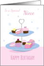 Niece Birthday Modern Cake Stand card