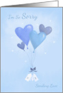 I’m So Sorry Blue Love Heart Balloons card