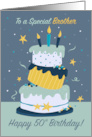 50th Brother Happy Birthday Quirky Fun Modern Cake card