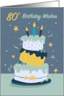 80th Birthday Wishes Quirky Fun Modern Cake card