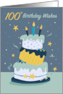 100th Birthday Wishes Quirky Fun Modern Cake card