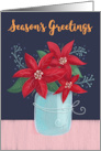 Season’s Greetings Poinsettia Flower Vase card