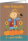 Brother Happy Thanksgiving Cute Scarecrow with Sunflowers card