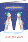 Best Dads Gay Christmas Snowmen Holding Hands card