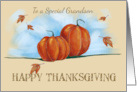 Grandson Happy Thanksgiving Fall Pumpkins card