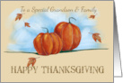 Grandson and Family Happy Thanksgiving Fall Pumpkins card