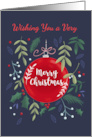 Wishing You a Very Merry Christmas Ornament Foliage card