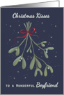 Boyfriend Christmas Kisses Mistletoe Sprig card
