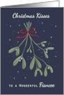 Fiancee Christmas Kisses Mistletoe Sprig card