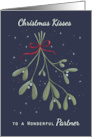 Partner Christmas Kisses Mistletoe Sprig card