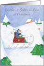 Brother and Sister in Law Christmas Red Sleigh Scene card