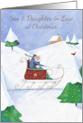 Son and Daughter in Law Christmas Red Sleigh Scene card