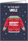 Best Uncle Merry Christmas Sweater Jumper card