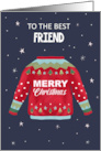 Best Friend Merry Christmas Sweater Jumper card