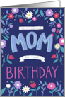 Lovely Mom Birthday Floral Typography card