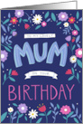 Lovely Mum Birthday Floral Typography card