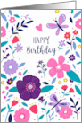 Happy Birthday Bright Floral card