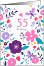 55 Today Birthday Bright Floral card