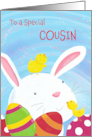 Cousin Happy Easter Bunny with Chicks and Eggs card