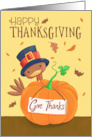 Happy Thanksgiving Turkey and Pumpkin card