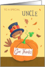 Uncle Thanksgiving Turkey and Pumpkin card