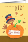 Special Kid Thanksgiving Turkey and Pumpkin card