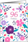 96 Today Birthday Bright Floral card